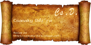 Csanaky Dóra névjegykártya